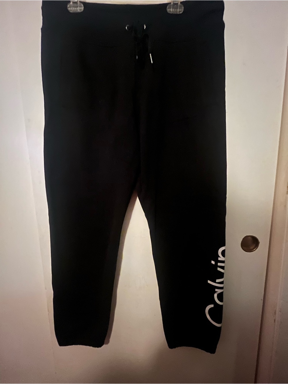 Calvin Klein Black Performance sweatpants with White Logo on leg